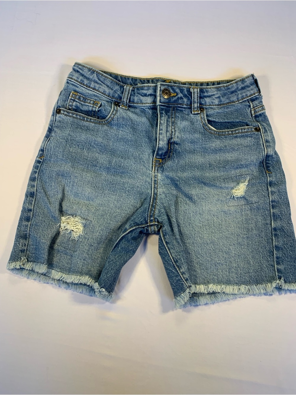 Girls Cat & Jack Light Blue Denim Distressed Shorts Size L (10/12)